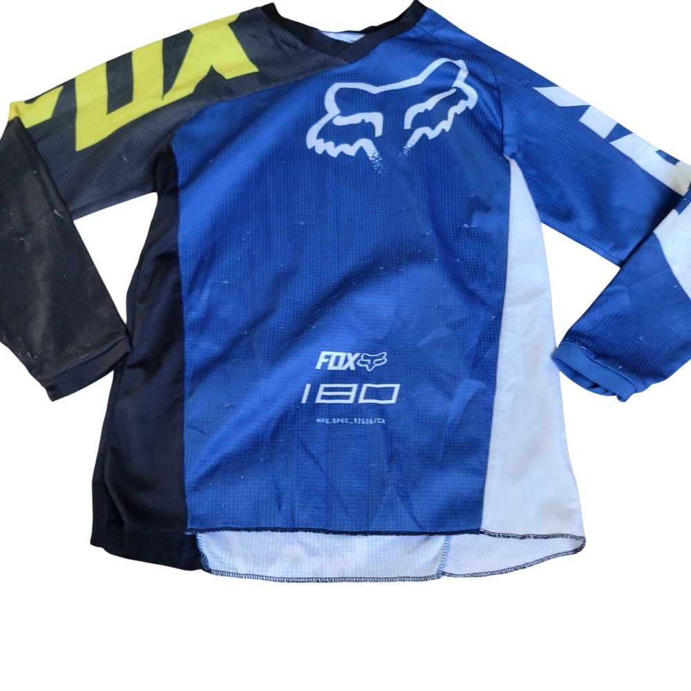 Fox Racing Kids Motocross Jersey Large Blue Colorblock 180 Series Racing Gear